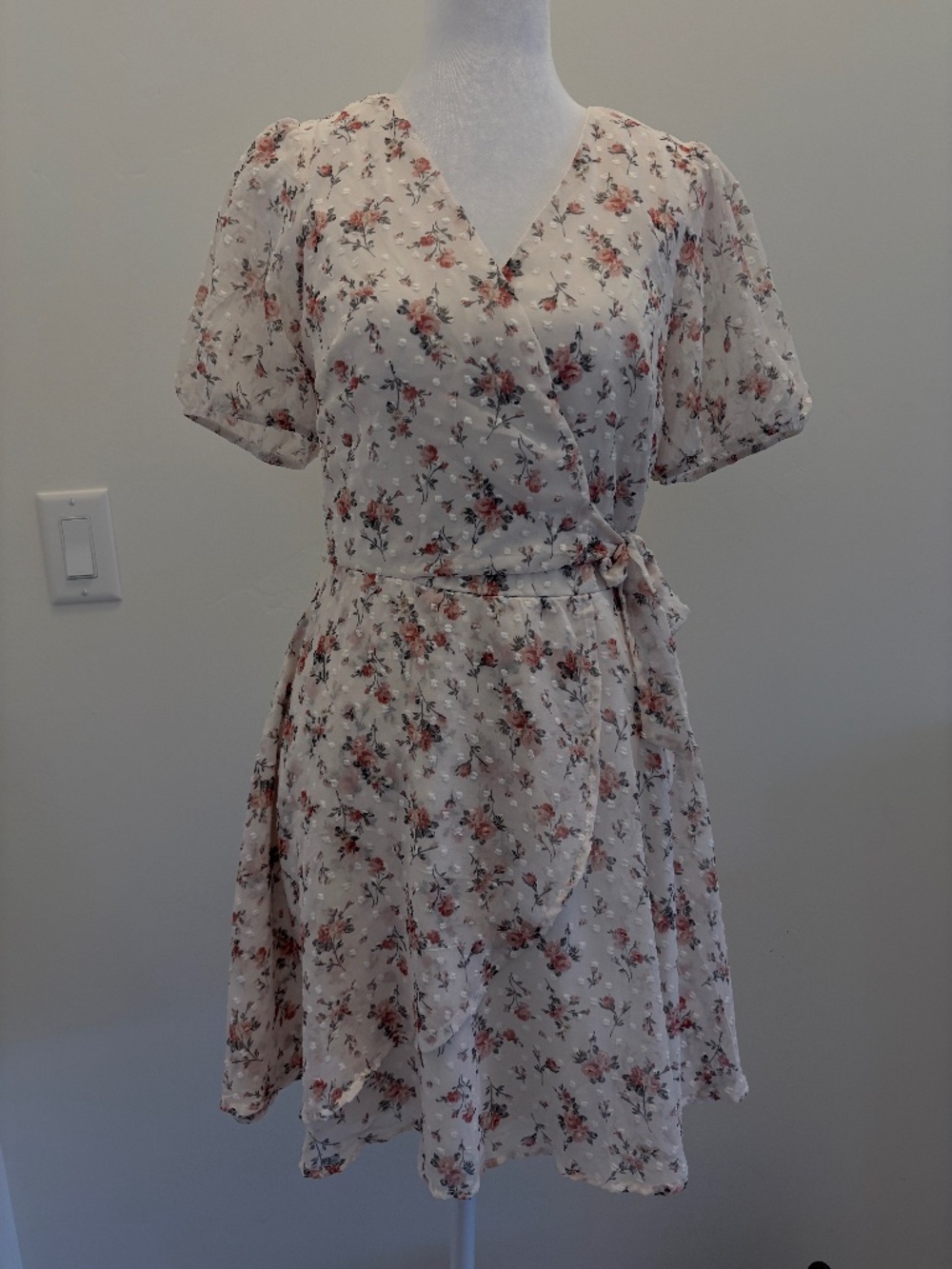 Mi Ami Feminine Floral Faux Wrap Around Dress